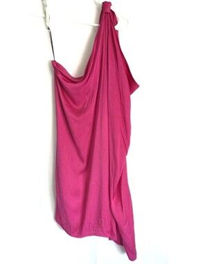 GRACE ATELIER One-Shoulder Fuchsia Pink MINI Dress S
